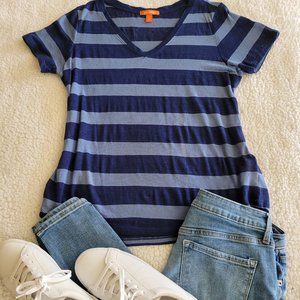 Joe Fresh Blue Striped Short Sleeve Tee